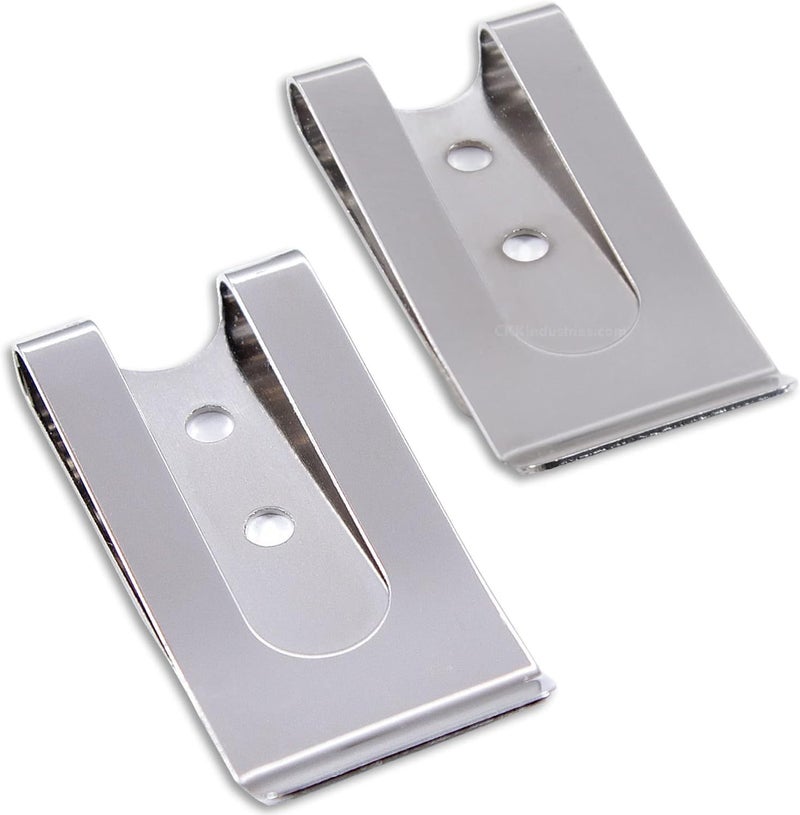 Holstex HolsterSmith Universal Metal Belt Clip - fits up to 2.0 inch Belts - Nickel & Black Finish – with Mounting Hardware - Image 1